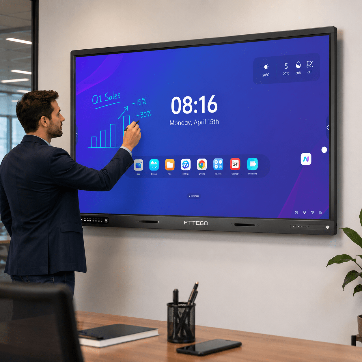 Durable Interactive Surface Built for intensive daily use.